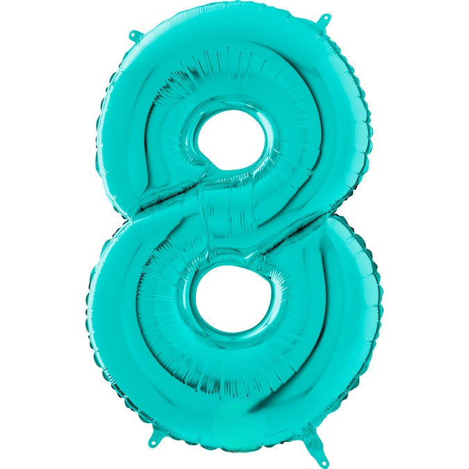 26" Midsize Foil Shape Balloon Number 8 Tiffany