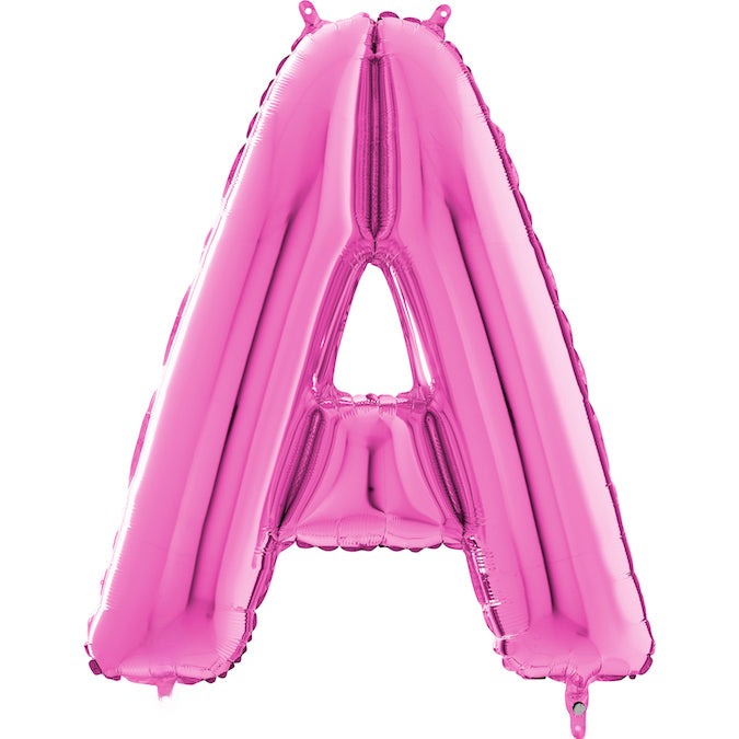 26" Midsize Letter Shape A Fuchsia Foil Balloon