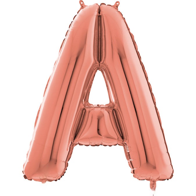26" Midsize Letter Shape A Rose Gold Foil Balloon