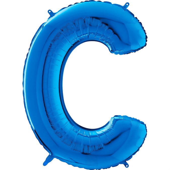 26" Midsize Letter Shape C Blue Foil Balloon