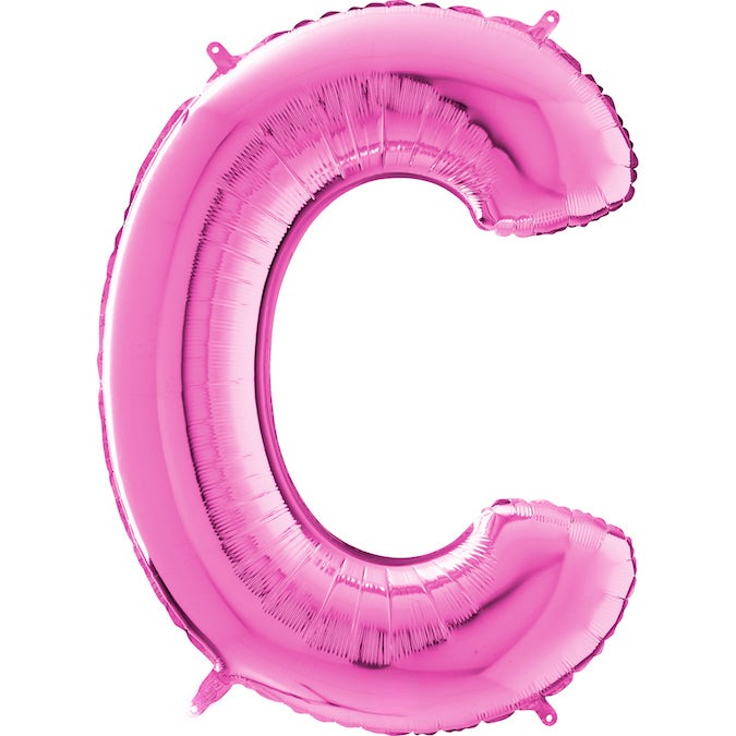 26" Midsize Letter Shape C Fuchsia Foil Balloon