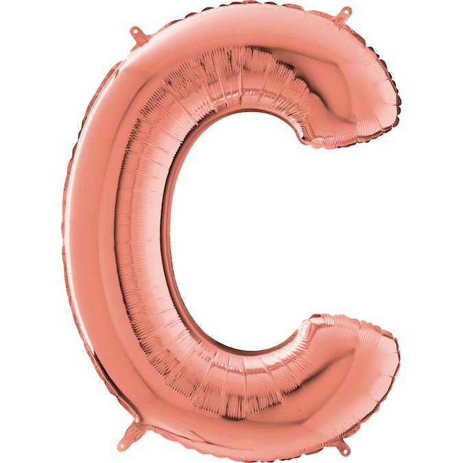 26" Midsize Letter Shape C Rose Gold Foil Balloon