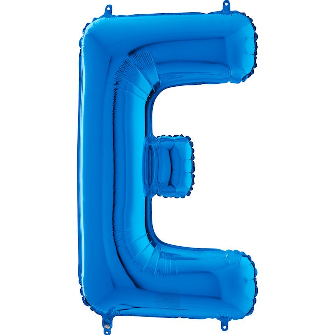 26" Midsize Letter Shape E Blue Foil Balloon