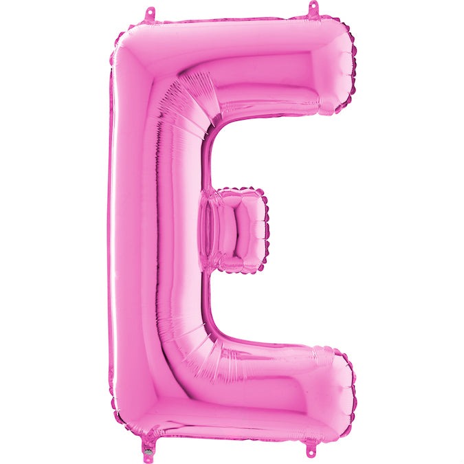 26" Midsize Letter Shape E Fuchsia Foil Balloon