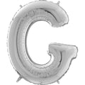 26" Midsize Letter Shape G Silver Foil Balloon