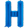 26" Midsize Letter Shape H Blue Foil Balloon