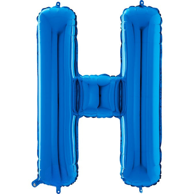 26" Midsize Letter Shape H Blue Foil Balloon