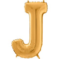 26" Midsize Letter Shape J Gold Foil Balloon