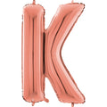 26" Midsize Letter Shape K Rose Gold Foil Balloon