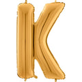 26" Midsize Letter Shape K Gold Foil Balloon