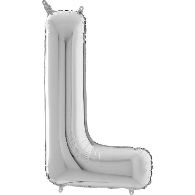 26" Midsize Letter Shape L Silver Foil Balloon