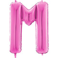 26" Midsize Letter Shape M Fuchsia Foil Balloon