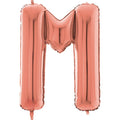 26" Midsize Letter Shape M Rose Gold Foil Balloon