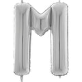 26" Midsize Letter Shape M Silver Foil Balloon
