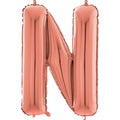 26" Midsize Letter Shape N Rose Gold Foil Balloon