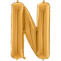26" Midsize Letter Shape N Gold Foil Balloon