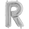 26" Midsize Letter Shape R Silver Foil Balloon