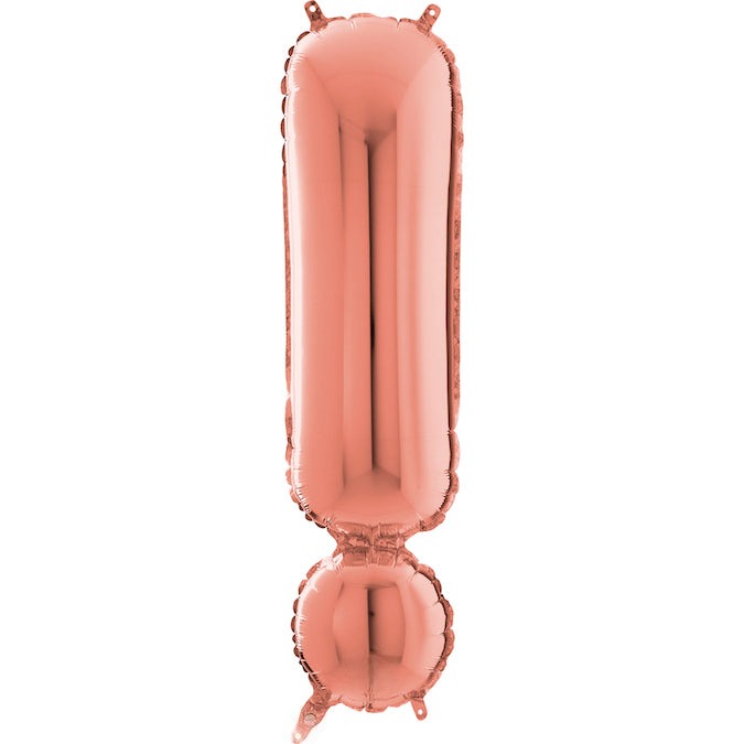 26" Symbol Exclamation Point Rose Gold Foil Balloon