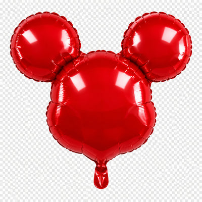 28″ Mickey Mouse Head Red Foil Balloon in the shape of a mouse head.