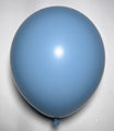 A single inflated 12″ Deco Azure Decomex Latex Balloon (100 Per Bag) by Decomex sits against a plain white background, viewed from above.