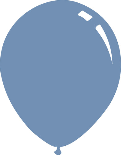 A simple blue balloon with two white highlights near the top right, shown on a plain white background. Product: 18″ Deco Azure Decomex Latex Balloons (25 Per Bag) by Decomex.