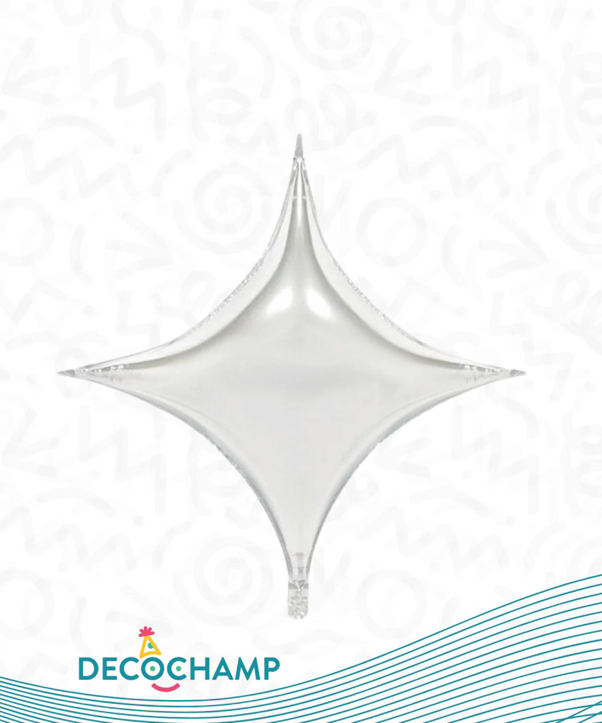 30 Inches Manufactured for Decochamp Brand Deco Starpoint Silver Shown as Packaged Balloon