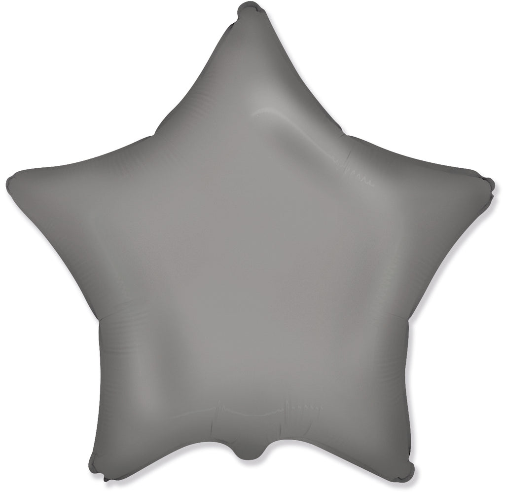 Not Inflated 18 Inches Star Matte Moonlight Silver Solid Color Foil Balloon Manufactured by Flexmetal
