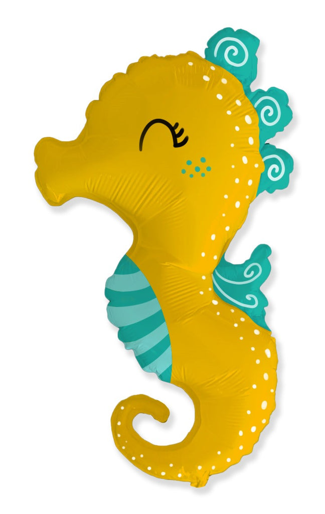 Not Inflated 32" Seahorse Foil Balloon Manufactured By Flexmetal Balloon Manufacturing Company of Spain