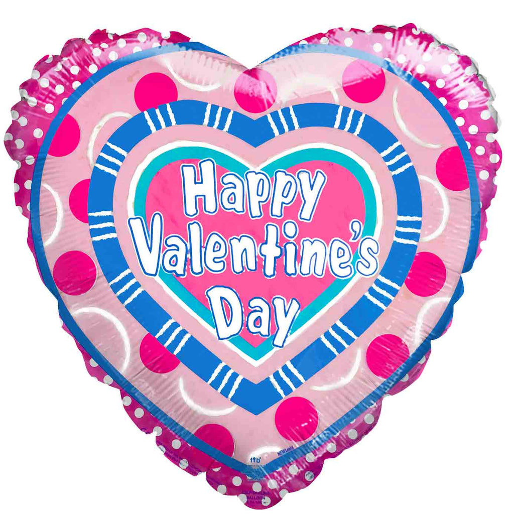 Uninflated 18" Happy Valentine's Day Dots Heart Foil Balloon Brand Name Convergram