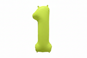 34" Deco Number 1 Neon Yellow Balloon