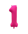 Mockup of inflated 34 inches Deco Number 1 Neon Pink Balloon Made by Decochamp