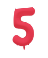 Mockup of inflated 34 inches Deco Number 5 Neon Red Balloon Made by Decochamp