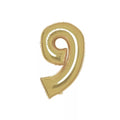 Ballon en feuille d'or blanc de 34 pouces en forme de chiffre 9.