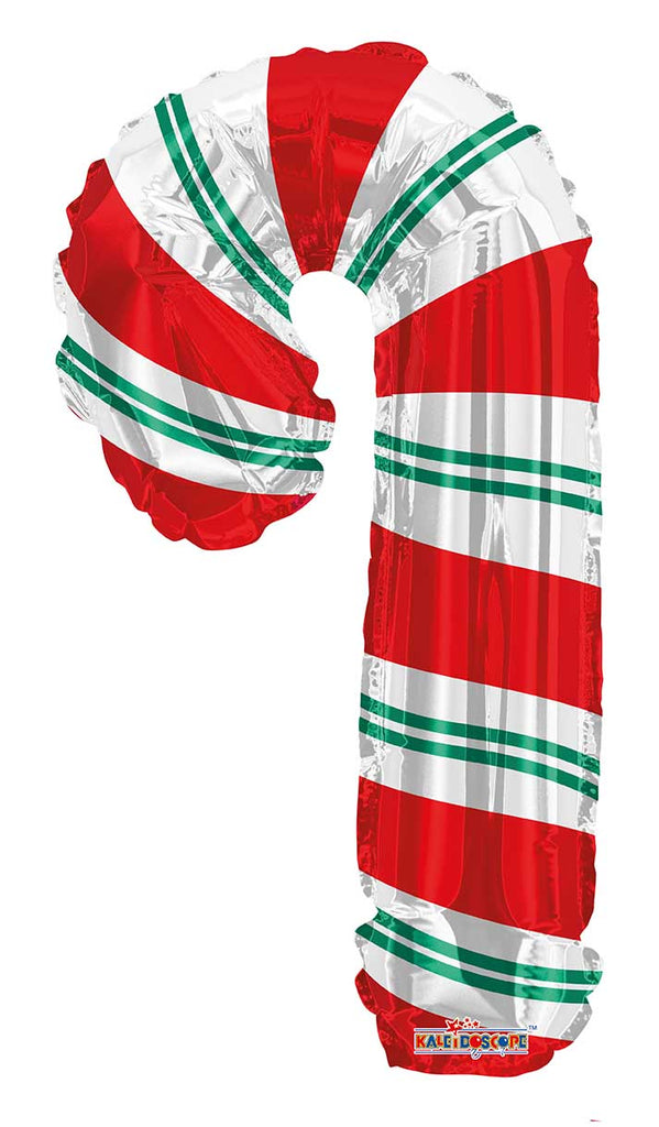 Manufactured by Convergram in Mexico measuring 36 Inches with message Candy Cane Shape. Balloon is shown uninflated.