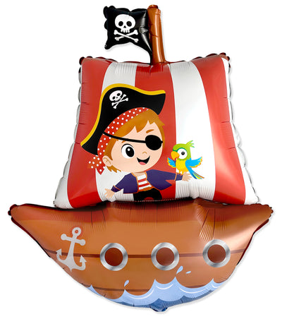 Uninflated 37 Inches Kid Pirate Ship Foil Balloon Made by Flexmetal in Spain