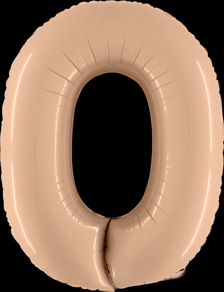 40" Number "0" Satin Nude Foil Balloons