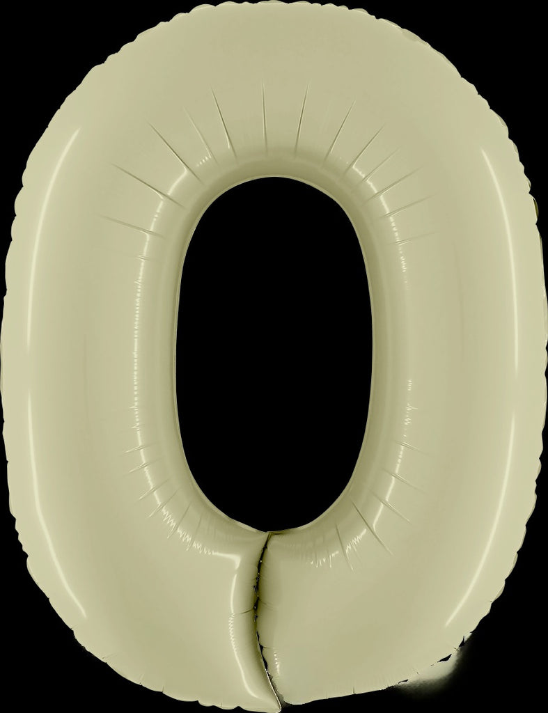 40" Number "0" Olive Green Foil Balloons