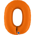 Uninflated 40" (34" Inflated) Number 0 Matte Orange Foil Balloon Made By Grabo Balloons in Italy