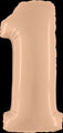 40" Number "1" Satin Nude Foil Balloons