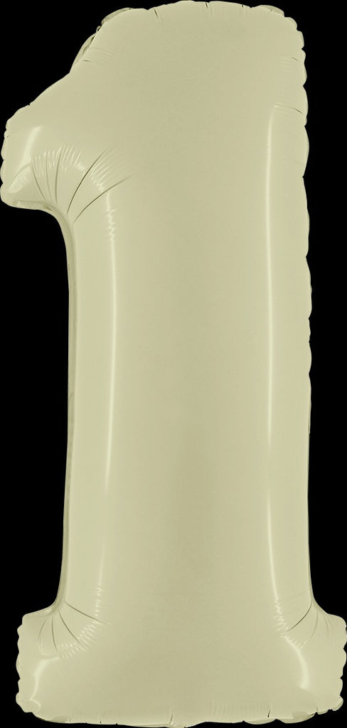 40" Number "1" Olive Green Foil Balloons