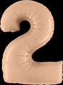 40" Number "2" Satin Nude Foil Balloons