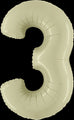 40" Number "3" Olive Green Foil Balloons