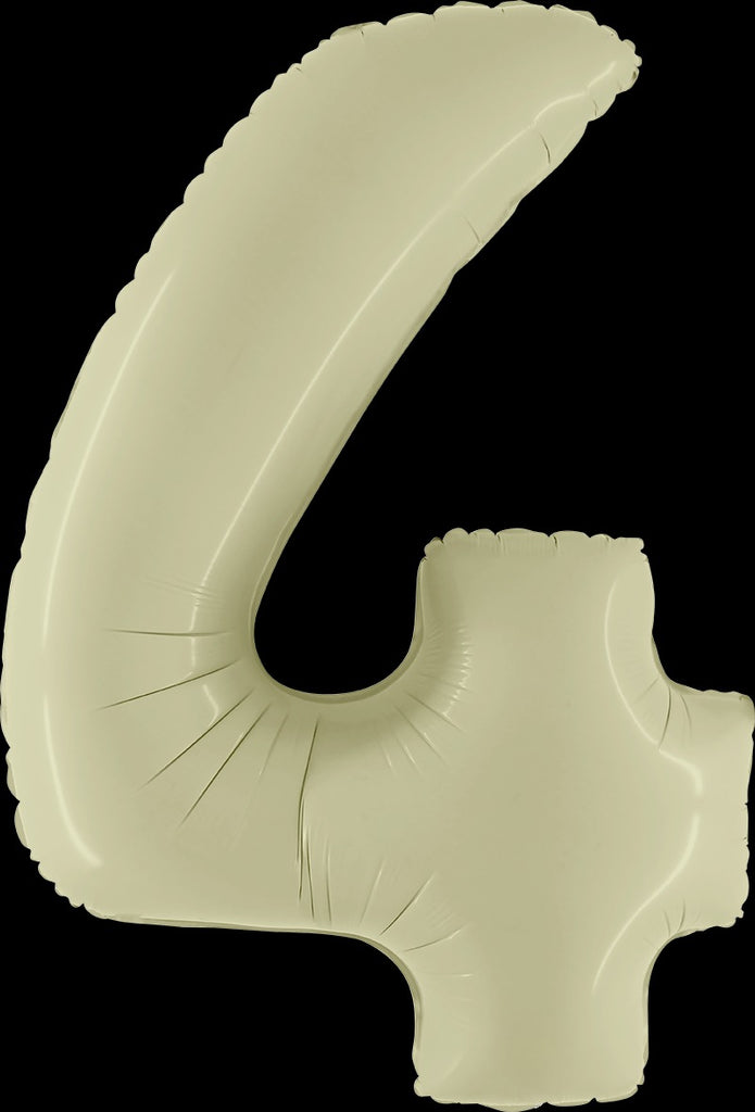 40" Number "4" Olive Green Foil Balloons