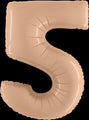 40" Number "5" Satin Nude Foil Balloons