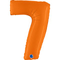 Uninflated 40" (34" Inflated) Number 7 Matte Orange Foil Balloon Made By Grabo Balloons in Italy