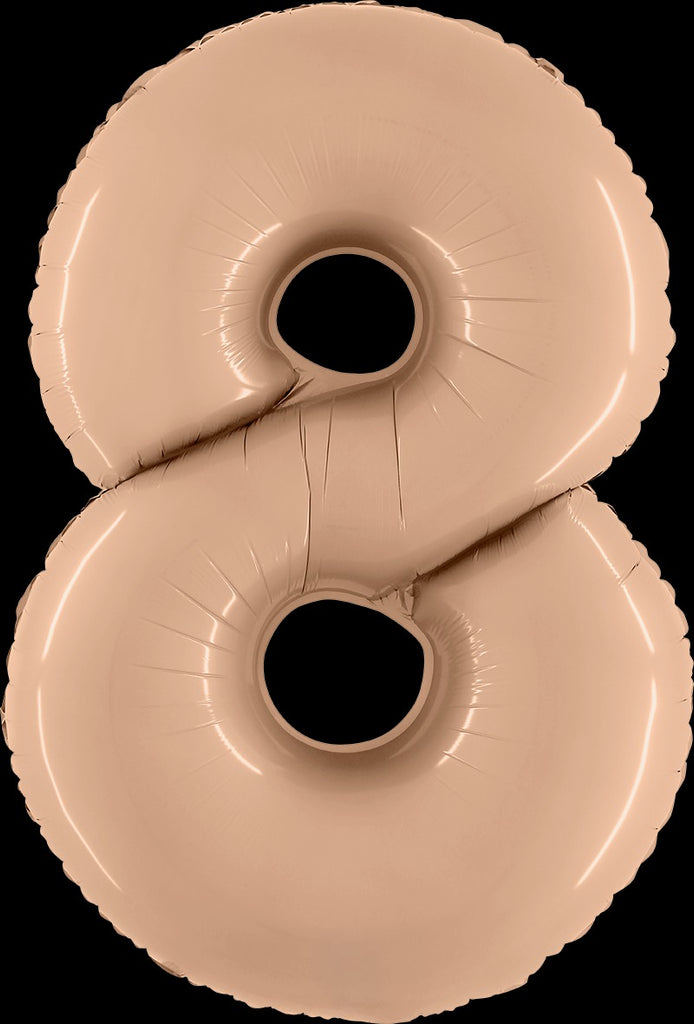 40" Number "8" Satin Nude Foil Balloons