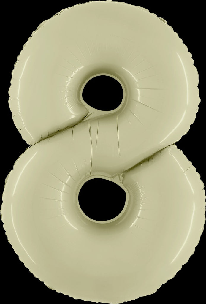 40" Number "8" Olive Green Foil Balloons