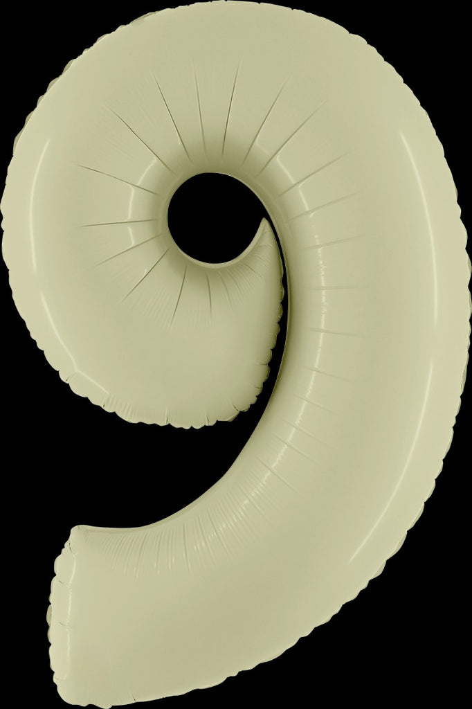 40" Number "9" Olive Green Foil Balloons