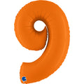 Uninflated 40" (34" Inflated) Number 9 Matte Orange Foil Balloon Made By Grabo Balloons in Italy