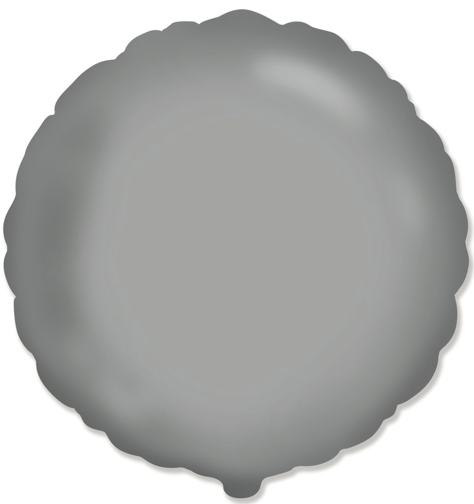 Not Inflated 18 Inches Round/Circle Matte Moonlight Silver Solid Color Foil Balloon Manufactured by Flexmetal